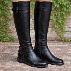 BOC Black Buckle Riding Boots, 11